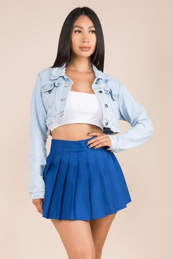 Pleated Mini Skirt