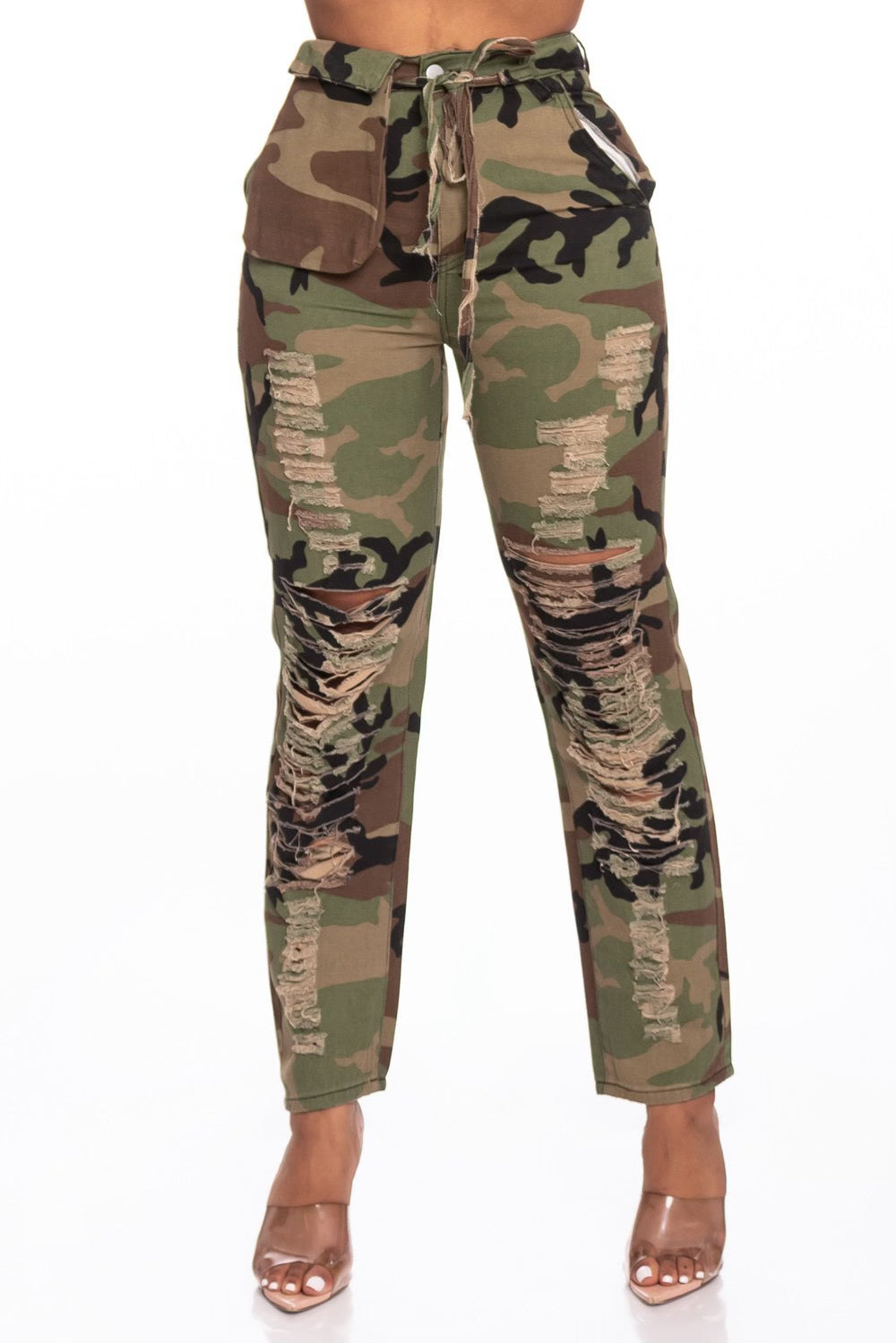 High Waist Camo Pants