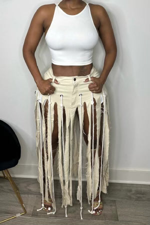 Fringe Skirt Crème